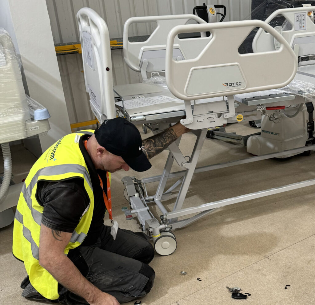 Hospital bed servicing