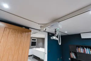 Ceiling Hoist Through A Sliding Door
